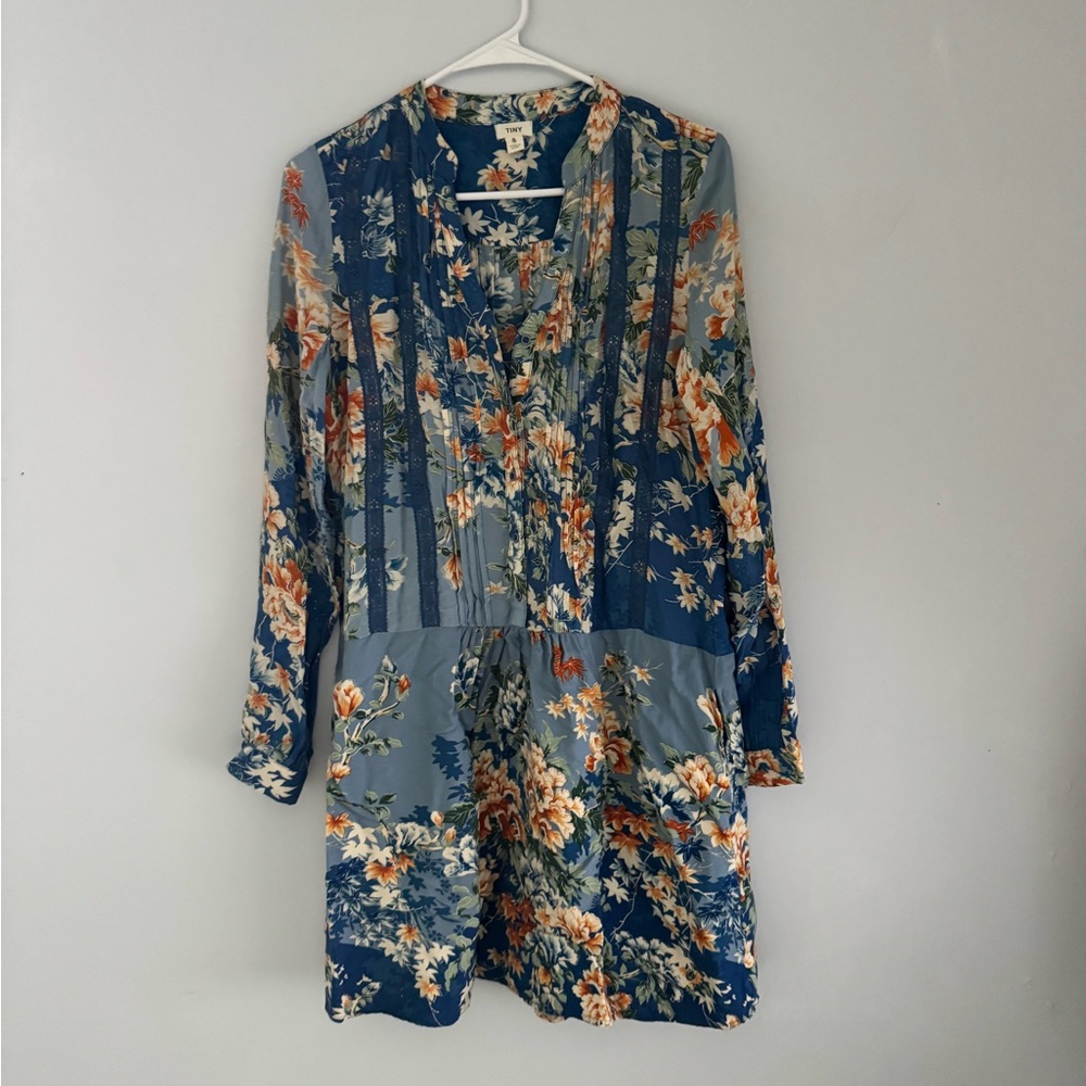 Anthropologie Blue Floral Dress